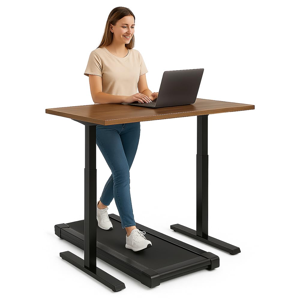 Single Motor Standing Desk with 25mm Pre Drilled Tabletop 80kg  Weight Capacity + Free Headphone & Cup Holder and Adaptor Hanger - Pulse Series