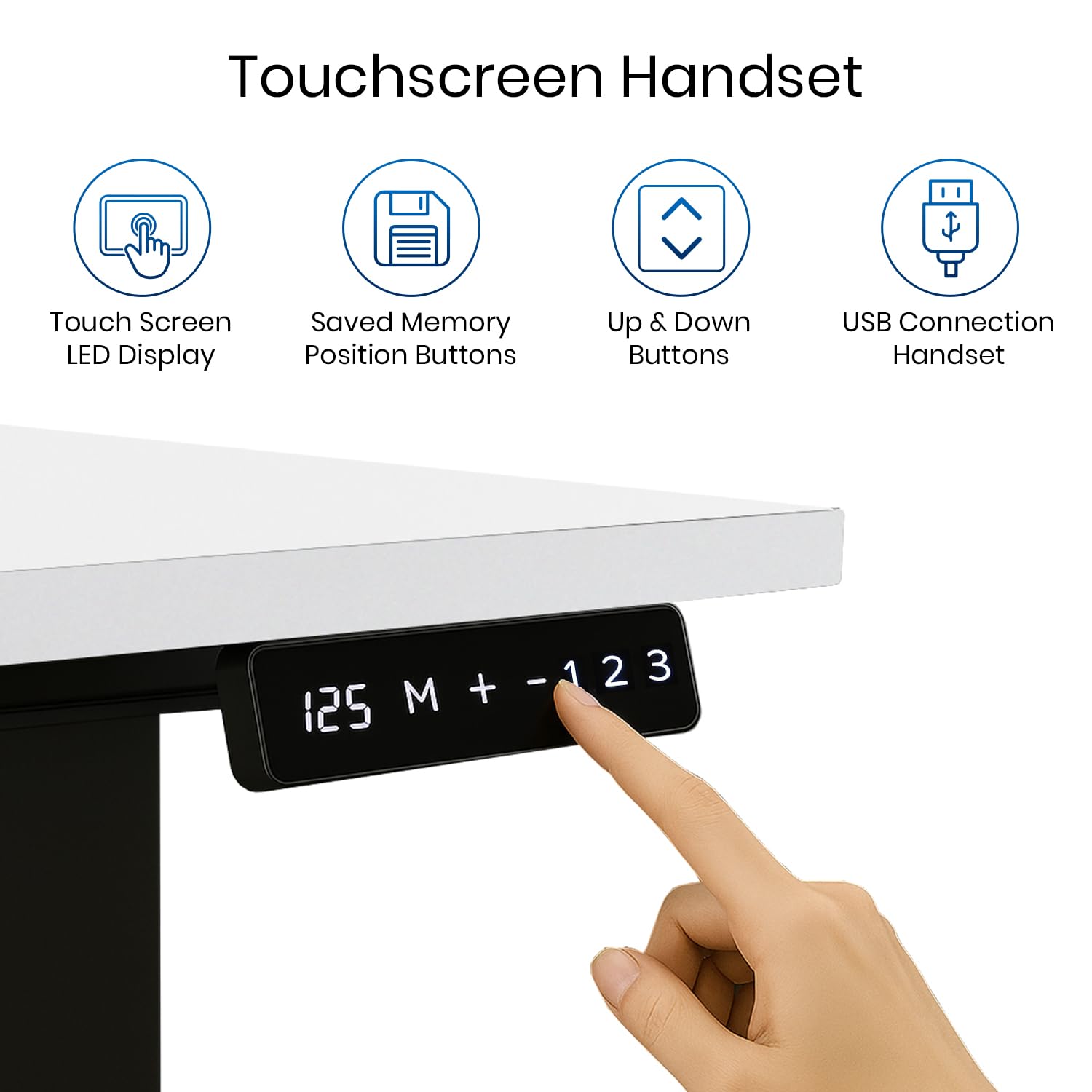 Dual Motor Standing Desk with 25mm Pre Drilled Tabletop 120kg Weight Capacity + Free Headphone & Cup Holder and Cable Management  - Verto Series