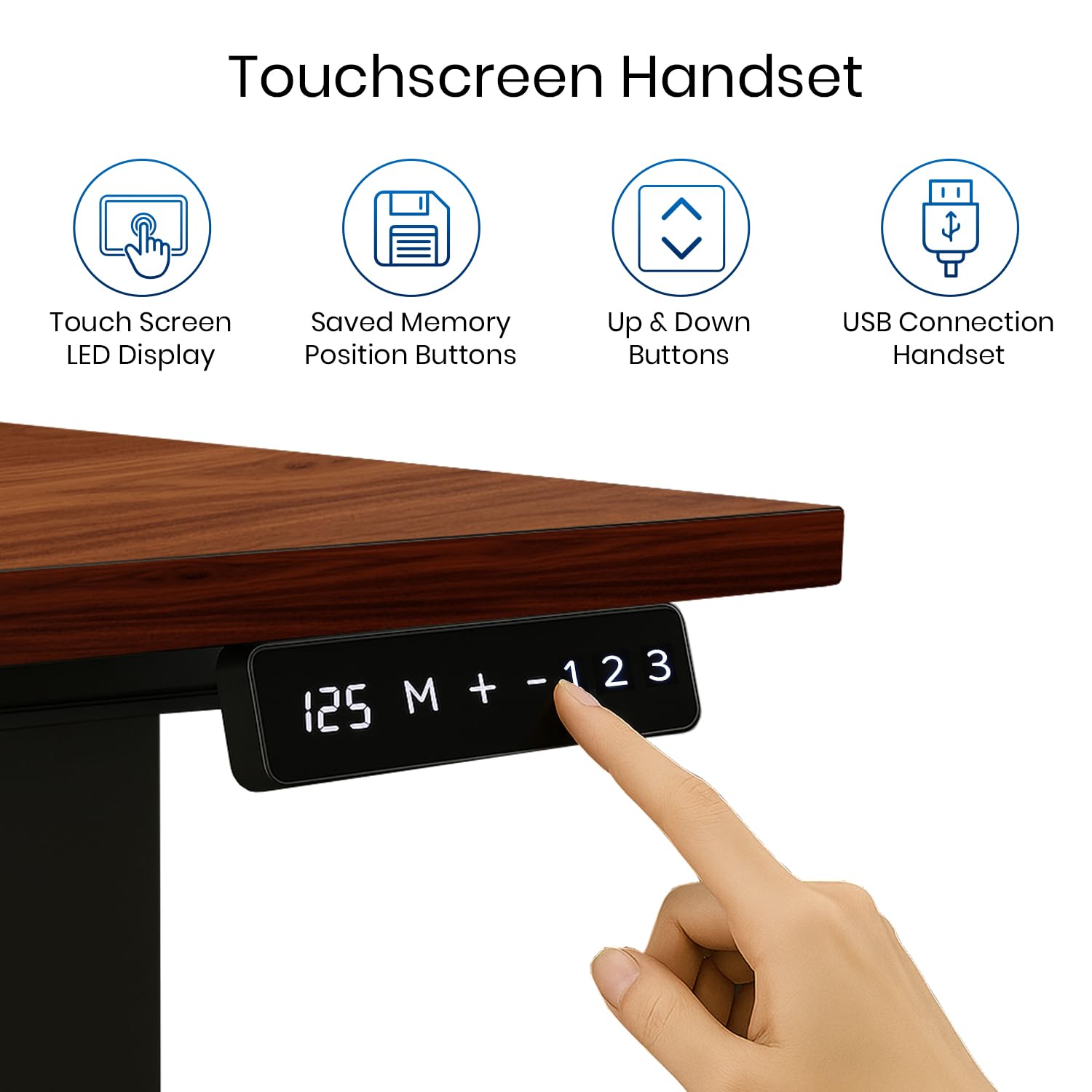 Dual Motor Standing Desk with 25mm Pre Drilled Tabletop 120kg Weight Capacity + Free Headphone & Cup Holder and Cable Management  - Verto Series