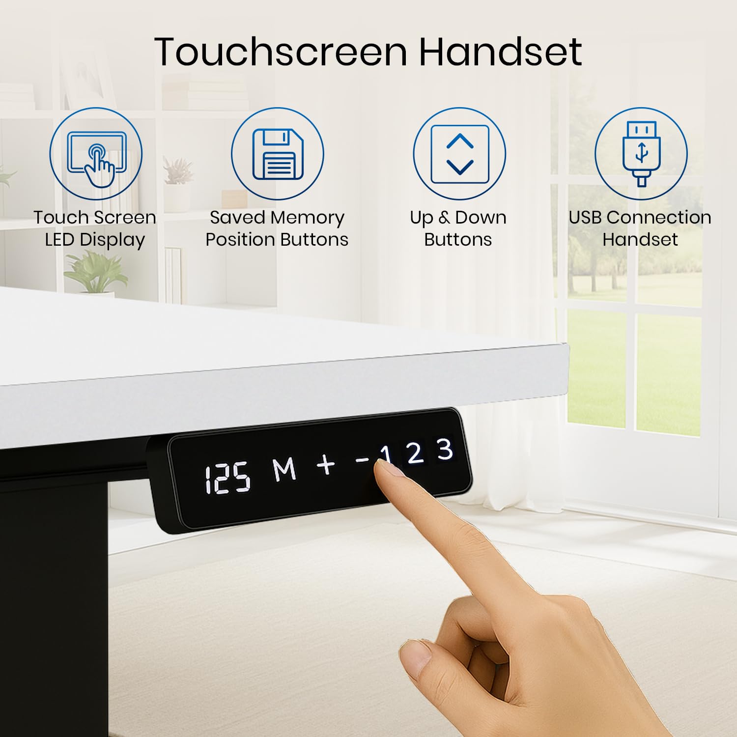 Electric Height Adjustable Dual Motor 3 Stage Standing Desk Table| 120KG Wt Cap| 3 Year Warranty| Cable Management, Headphone & Cup Holder (Only Frame, Only Frame | No Tabletop)