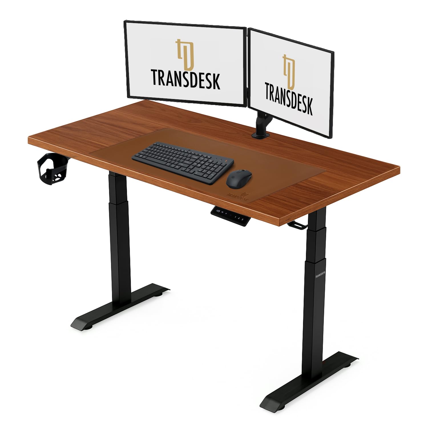 Dual Motor Standing Desk with 25mm Pre Drilled Tabletop 120kg Weight Capacity + Free Headphone & Cup Holder and Cable Management  - Verto Series