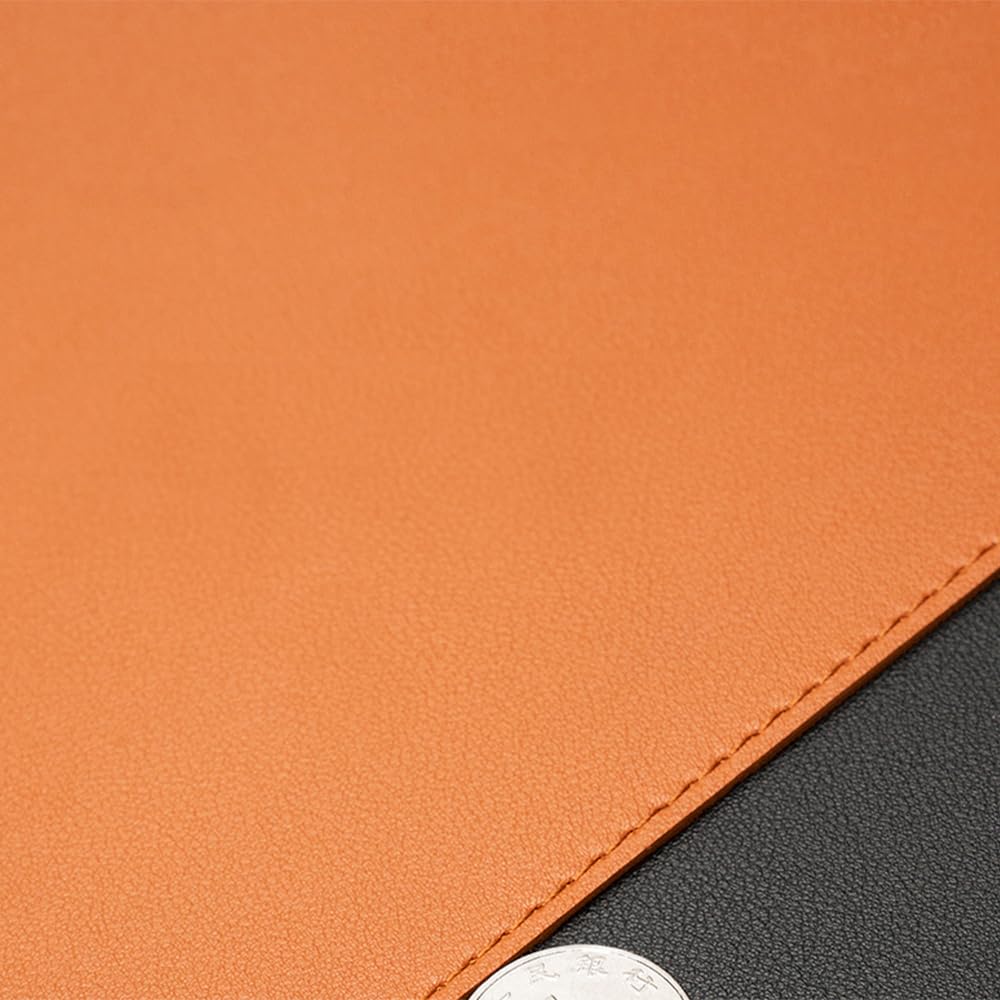 Premium Extra Large Vegan Leather Desk Mat 900x450 mm (90×45 cm – 2mm Thick)| Smooth Mouse Pad with Exquisite Stitching| Non-Slip Velvet Base| Eco-Friendly for Office & Gaming - Brown