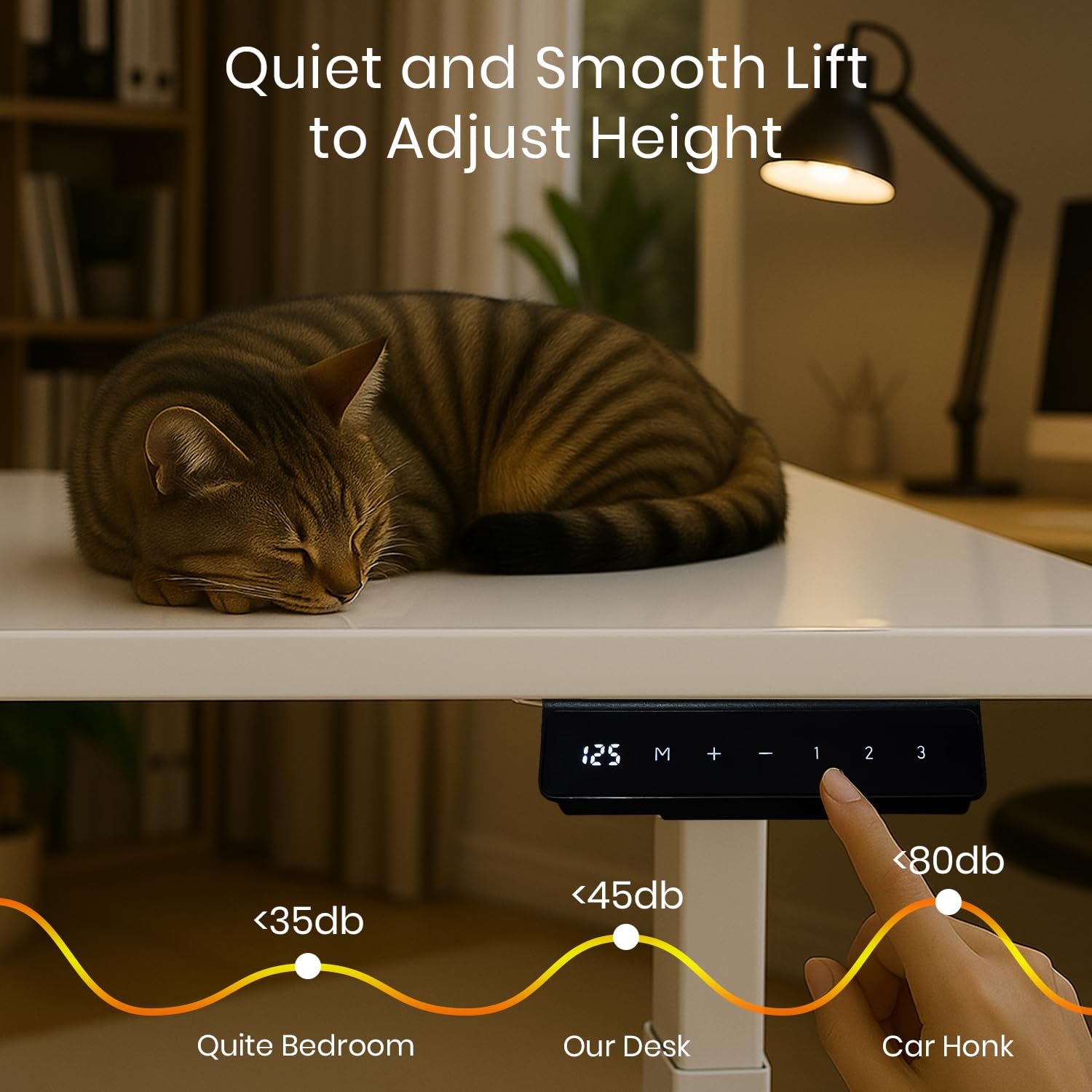 Dual Motor Standing Desk with 25mm Pre Drilled Tabletop 120kg Weight Capacity + Free Headphone & Cup Holder and Cable Management  - Verto Series