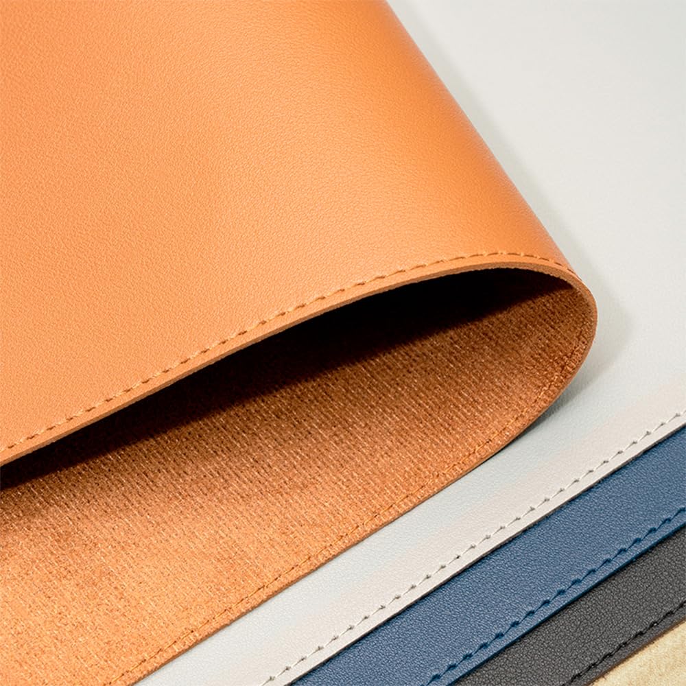 Premium Extra Large Vegan Leather Desk Mat 900x450 mm (90×45 cm – 2mm Thick)| Smooth Mouse Pad with Exquisite Stitching| Non-Slip Velvet Base| Eco-Friendly for Office & Gaming - Brown