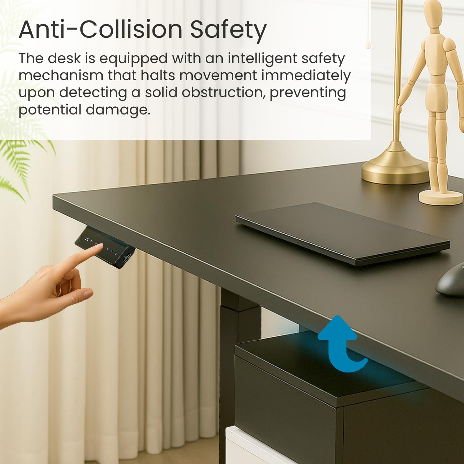 Electric Height Adjustable Dual Motor 3 Stage Standing Desk Table| 120KG Wt Cap| 3 Year Warranty| Cable Management, Headphone & Cup Holder (Only Frame, Only Frame | No Tabletop)