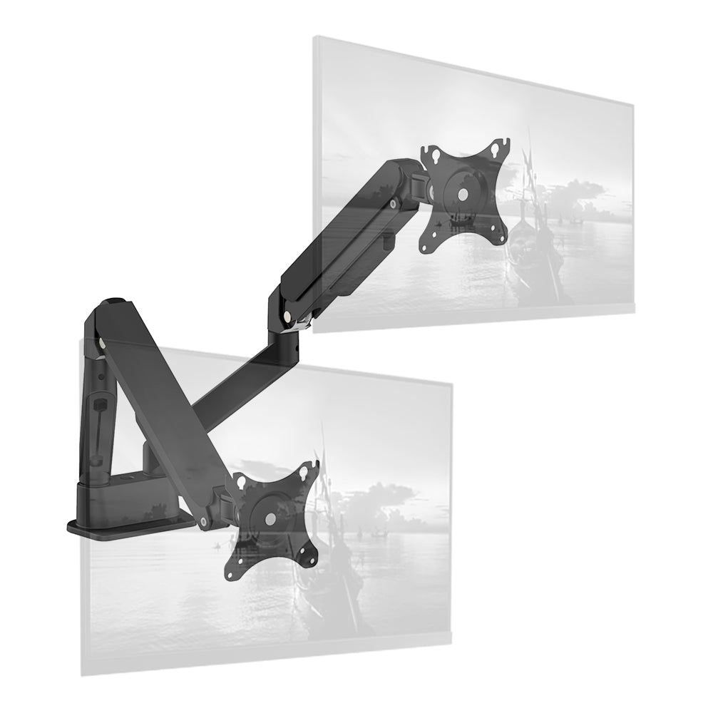 Gas Spring Dual Monitor Arm Full Motion Flexibility for 13 to 32 Inch Monitor Weight Capacity 9kg Per Monitor - TDS200
