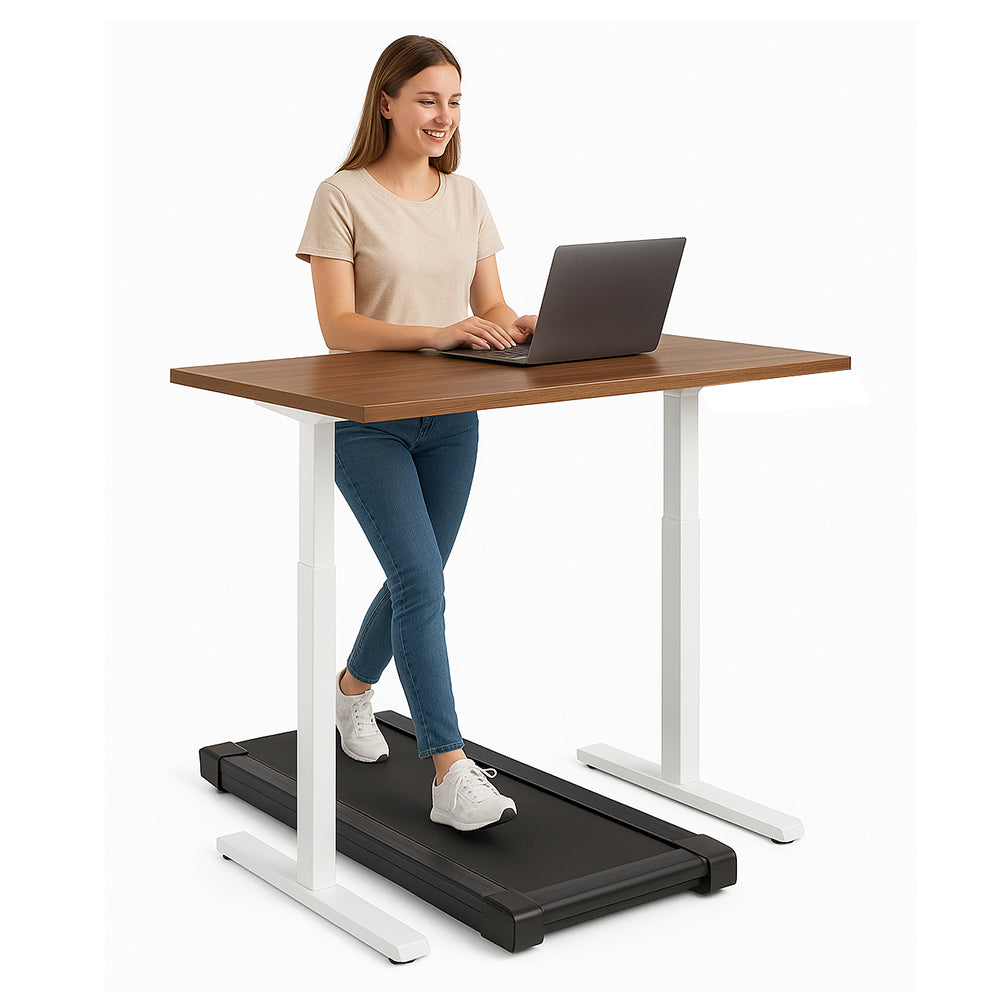 Single Motor Standing Desk with 25mm Pre Drilled Tabletop 80kg  Weight Capacity + Free Headphone & Cup Holder and Adaptor Hanger - Pulse Series