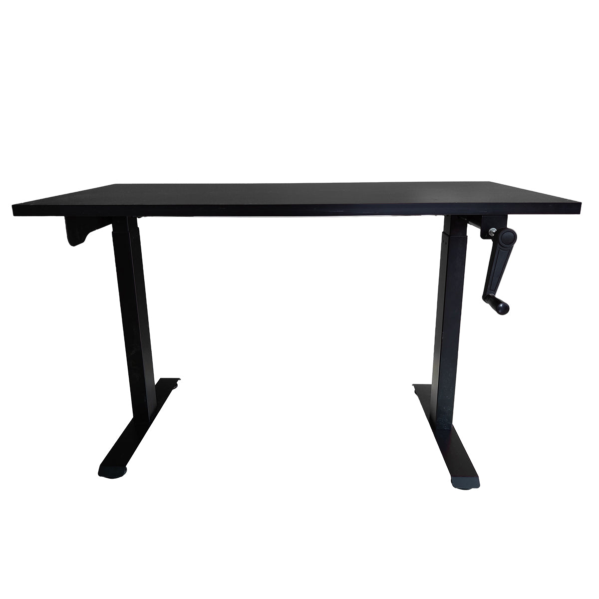 Manual Hand Cranked Standing Desk with 25mm Pre Drilled Tabletop 60kg Weight Capacity - Flow Series