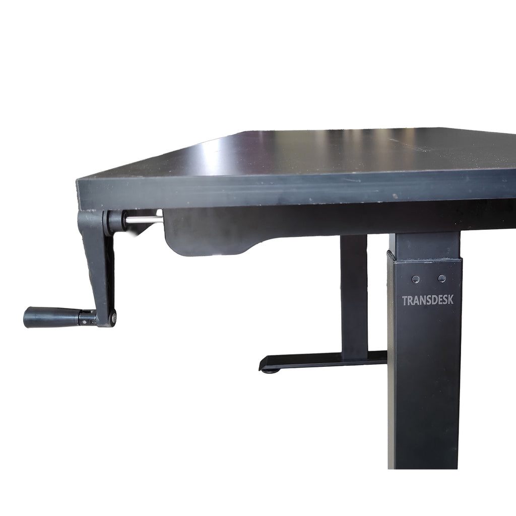 Manual Hand Cranked Standing Desk with 25mm Pre Drilled Tabletop 60kg Weight Capacity - Flow Series