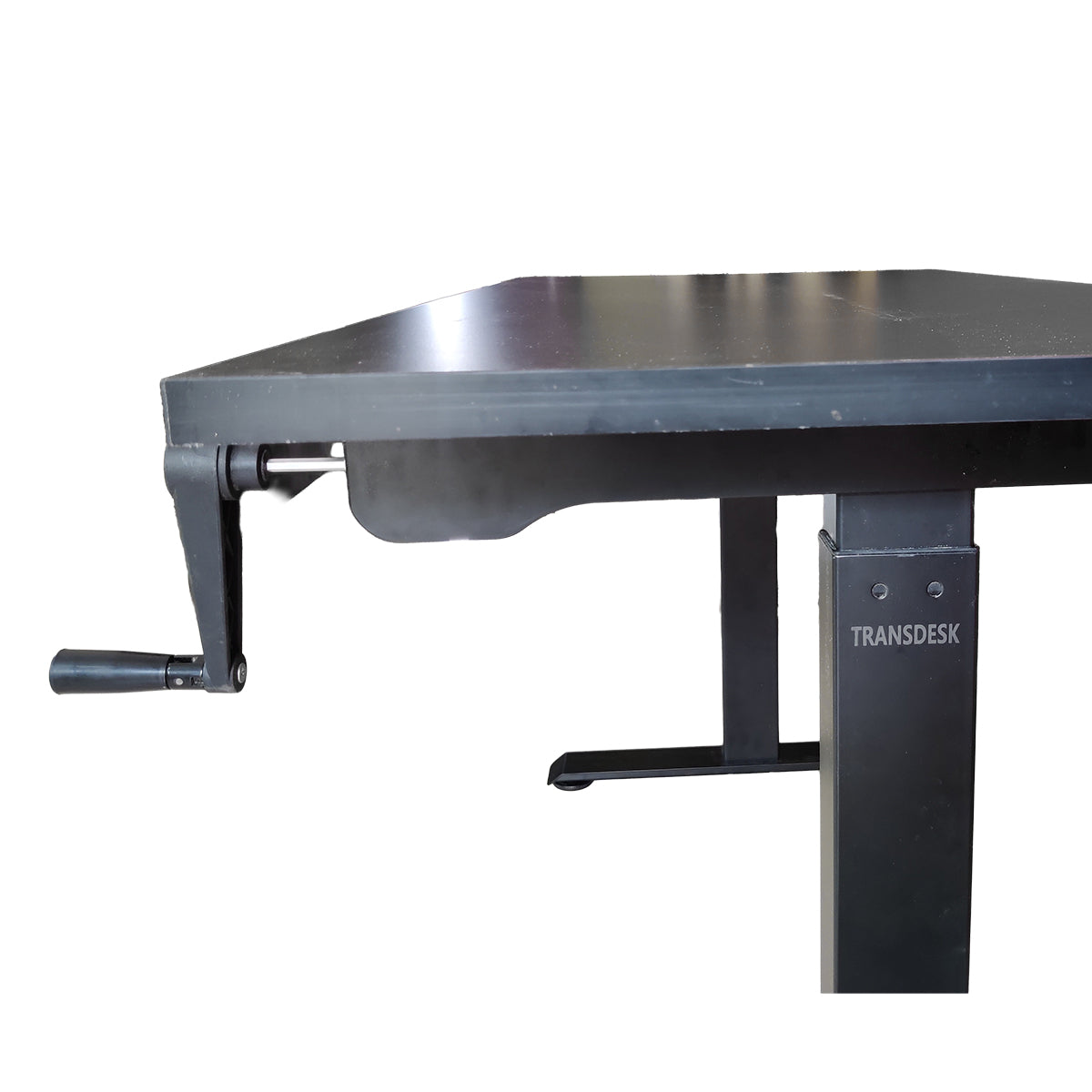Manual Hand Cranked Standing Desk with 25mm Pre Drilled Tabletop 60kg Weight Capacity - Flow Series