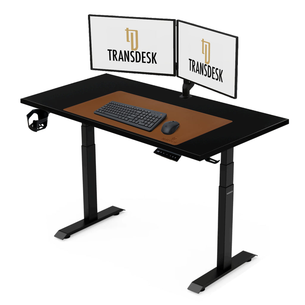 Dual Motor Standing Desk with 25mm Pre Drilled Tabletop 120kg Weight Capacity + Free Headphone & Cup Holder and Cable Management  - Verto Series