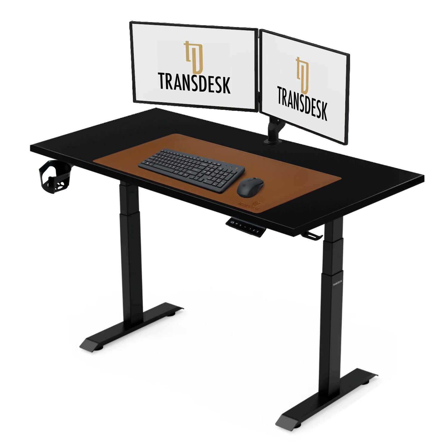Dual Motor Standing Desk with 25mm Pre Drilled Tabletop 120kg Weight Capacity + Free Headphone & Cup Holder and Cable Management  - Verto Series